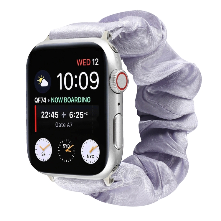 

Shell Pattern Hair Ring Cloth Watch Strap For Apple Watch Series 7 41mm / 6 & SE & 5 & 4 40mm / 3 & 2 & 1 38mm(Light Purple)