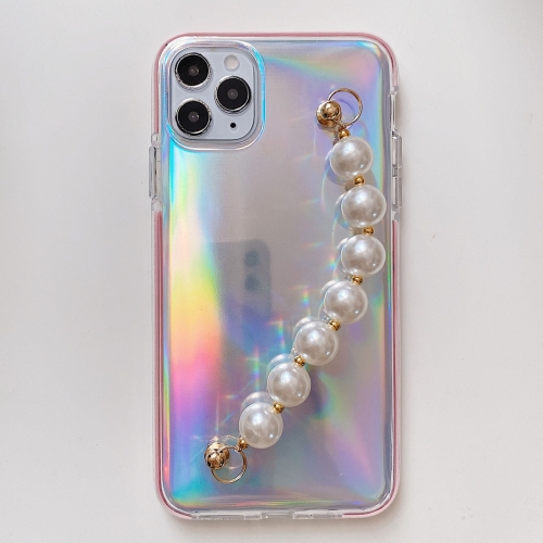 

Laser TPU Protective Case with Pearl Bracelet For iPhone 11 Pro Max