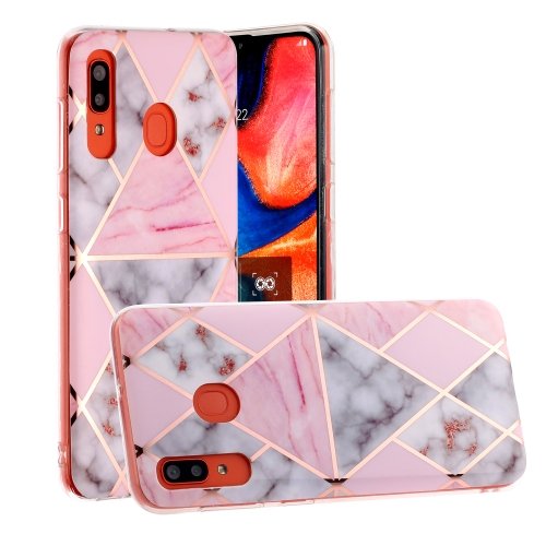 

For Galaxy A20e Hot Stamping Geometric Marble IMD Craft TPU Protective Case(Rhombus)