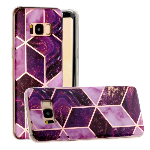 

For Galaxy S8 Hot Stamping Geometric Marble IMD Craft TPU Protective Case(Purple)