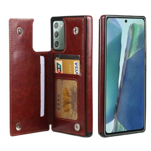 

For Samsung Galaxy Note20 FLOVEME Crazy Horse Texture Horizontal Flip Leather Protective Case with Card Slots & Holder(Brown)