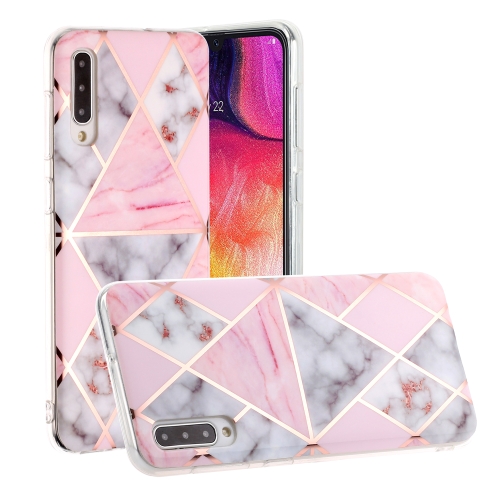 

For Galaxy A50s Hot Stamping Geometric Marble IMD Craft TPU Protective Case(Rhombus)