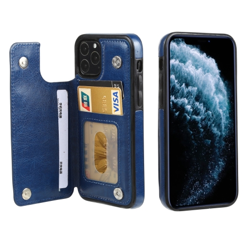 

FLOVEME Crazy Horse Texture Horizontal Flip Leather Protective Case with Card Slots & Holder For iPhone 11 Pro(Blue)