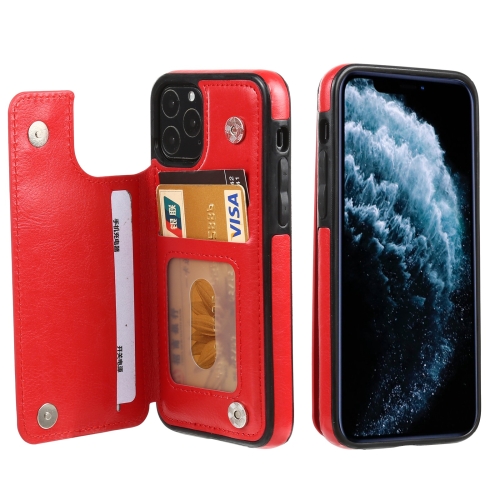 

FLOVEME Crazy Horse Texture Horizontal Flip Leather Protective Case with Card Slots & Holder For iPhone 11 Pro(Red)