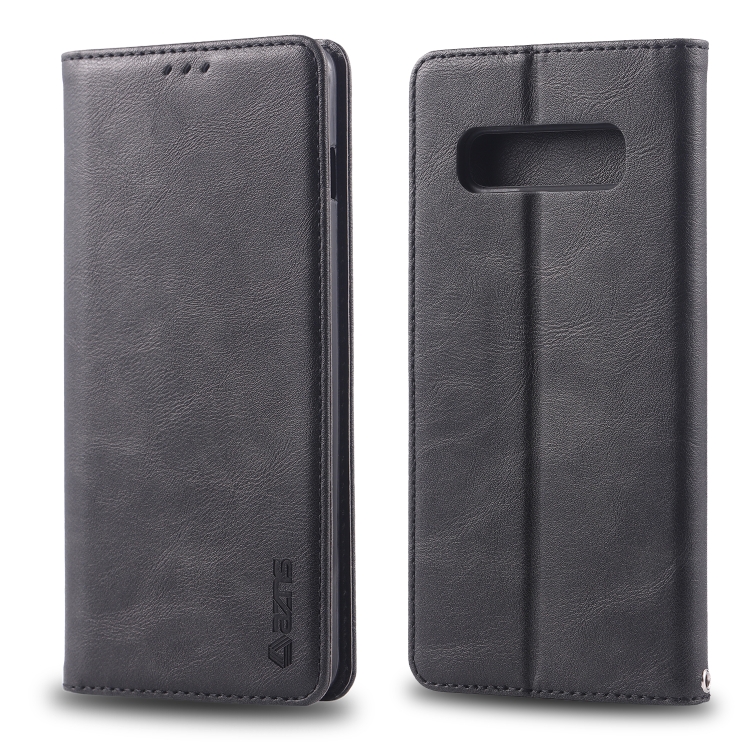 

For Galaxy S10 5G AZNS Retro Texture Magnetic Horizontal Flip PU Leather Case with Holder & Card Slots & Photo Frame(Black)