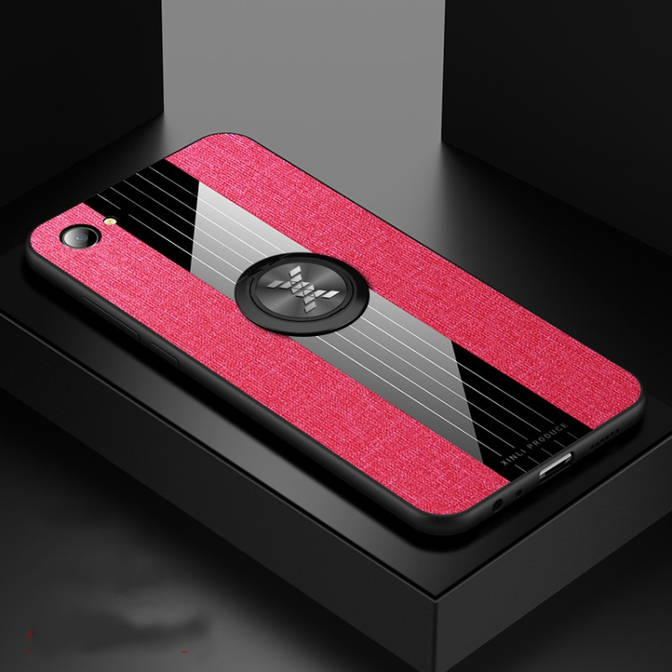 

For OPPO A3 XINLI Stitching Cloth Textue Shockproof TPU Protective Case with Ring Holder(Red)