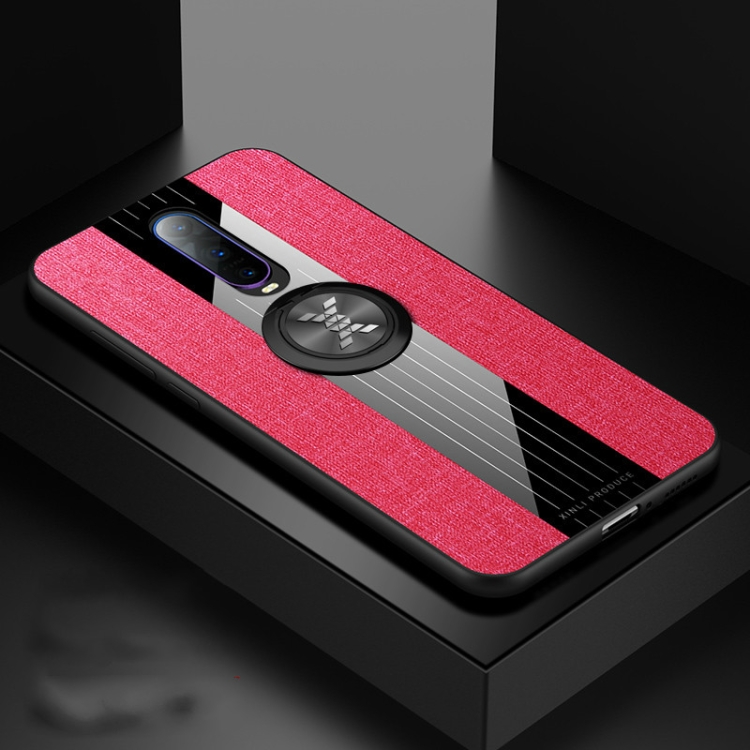 

For OPPO R17 Pro XINLI Stitching Cloth Textue Shockproof TPU Protective Case with Ring Holder(Red)