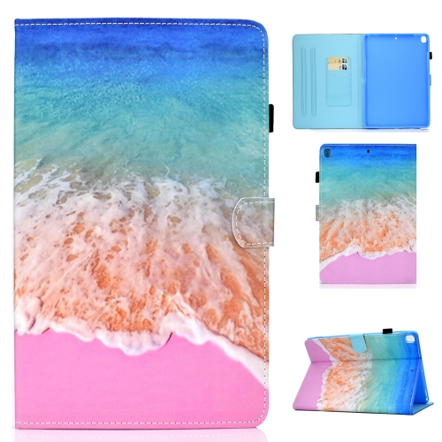 

For iPad 10.2 inch Colored Drawing Horizontal Flip Leather Case with Holder & Card Slots & Pen Slot & Sleep / Wake-up Function(Ocean)