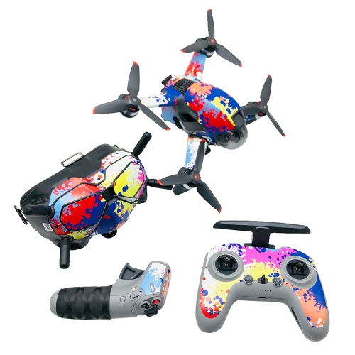 

FPV-TZ-SF 4 in 1 Waterproof Anti-Scratch Decal Skin Wrap Stickers Personalized Film Kits for DJI FPV Drone & Goggles V2 & Remote Control & Rocker(Graffiti)