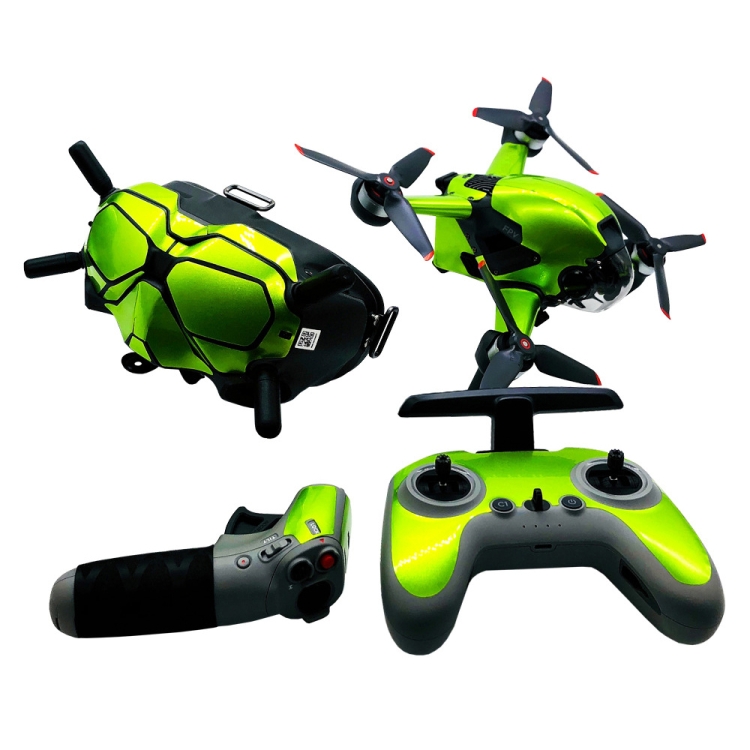 

FPV-TZ-SF 4 in 1 Waterproof Anti-Scratch Decal Skin Wrap Stickers Personalized Film Kits for DJI FPV Drone & Goggles V2 & Remote Control & Rocker(Fluorescent Green)