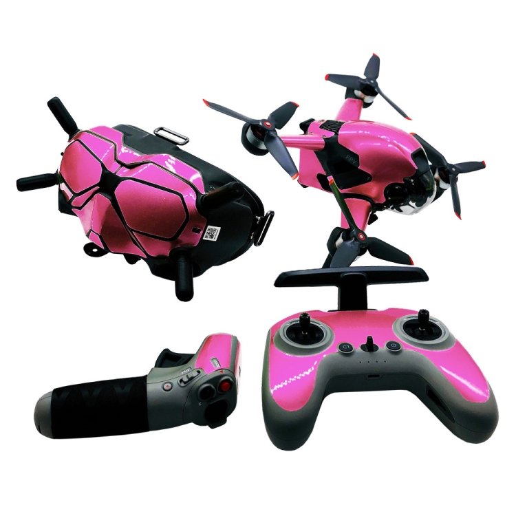 

FPV-TZ-SF 4 in 1 Waterproof Anti-Scratch Decal Skin Wrap Stickers Personalized Film Kits for DJI FPV Drone & Goggles V2 & Remote Control & Rocker(Fluorescent Pink)