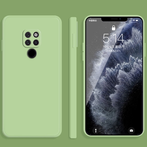 

For Huawei Mate 20 Solid Color Imitation Liquid Silicone Straight Edge Dropproof Full Coverage Protective Case(Matcha Green)