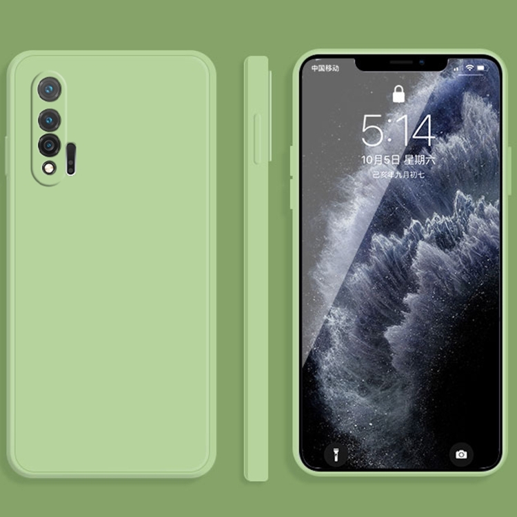 

For Huawei nova 6 4G Solid Color Imitation Liquid Silicone Straight Edge Dropproof Full Coverage Protective Case(Matcha Green)