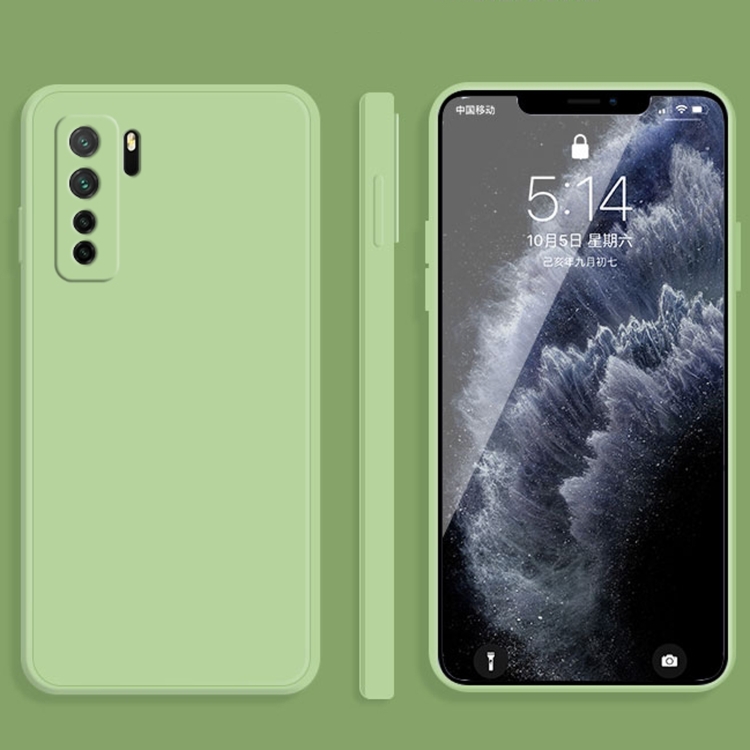 

For Huawei nova 7 SE Solid Color Imitation Liquid Silicone Straight Edge Dropproof Full Coverage Protective Case(Matcha Green)