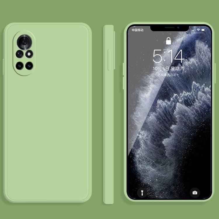 

For Huawei nova 8 5G Solid Color Imitation Liquid Silicone Straight Edge Dropproof Full Coverage Protective Case(Matcha Green)