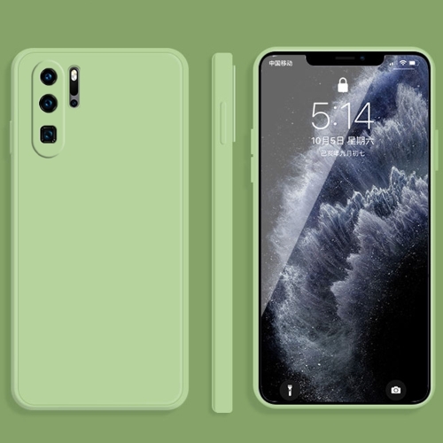 

For Huawei P30 Pro Solid Color Imitation Liquid Silicone Straight Edge Dropproof Full Coverage Protective Case(Matcha Green)