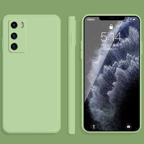 

For Huawei P40 Solid Color Imitation Liquid Silicone Straight Edge Dropproof Full Coverage Protective Case(Matcha Green)