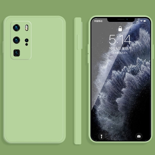 

For Huawei P40 Pro Solid Color Imitation Liquid Silicone Straight Edge Dropproof Full Coverage Protective Case(Matcha Green)