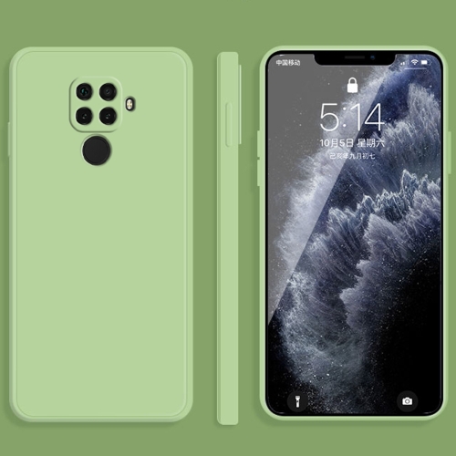 

For Huawei nova 5i Pro / 5z Solid Color Imitation Liquid Silicone Straight Edge Dropproof Full Coverage Protective Case(Matcha Green)