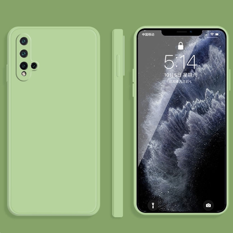 

For Huawei nova 5 Pro Solid Color Imitation Liquid Silicone Straight Edge Dropproof Full Coverage Protective Case(Matcha Green)