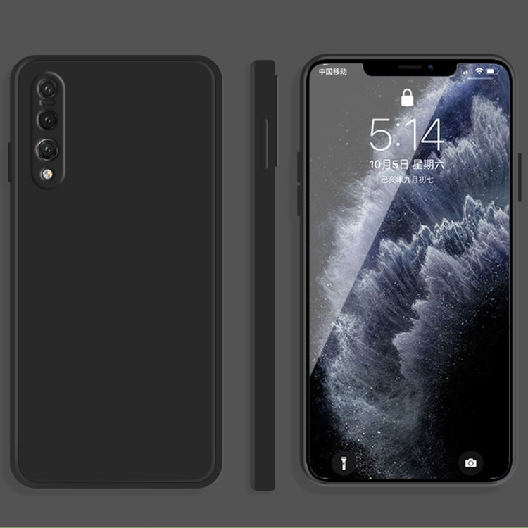 

For Huawei P20 Pro Solid Color Imitation Liquid Silicone Straight Edge Dropproof Full Coverage Protective Case(Black)