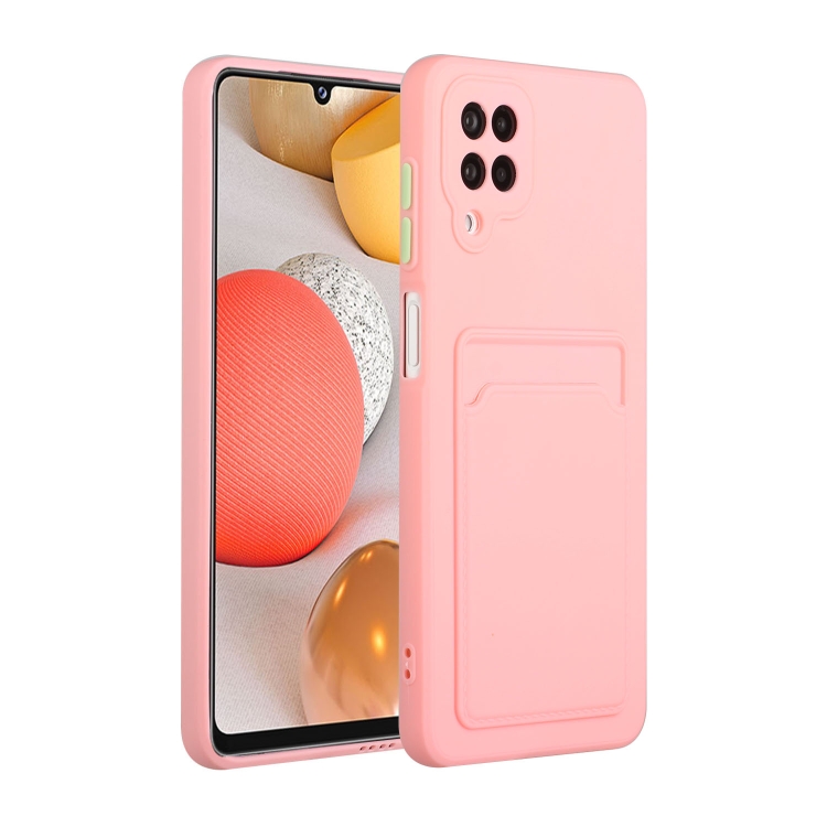 

For Samsung Galaxy M12 Card Slot Design Shockproof TPU Protective Case(Pink)