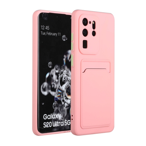 

For Samsung Galaxy S20 Ultra Card Slot Design Shockproof TPU Protective Case(Pink)