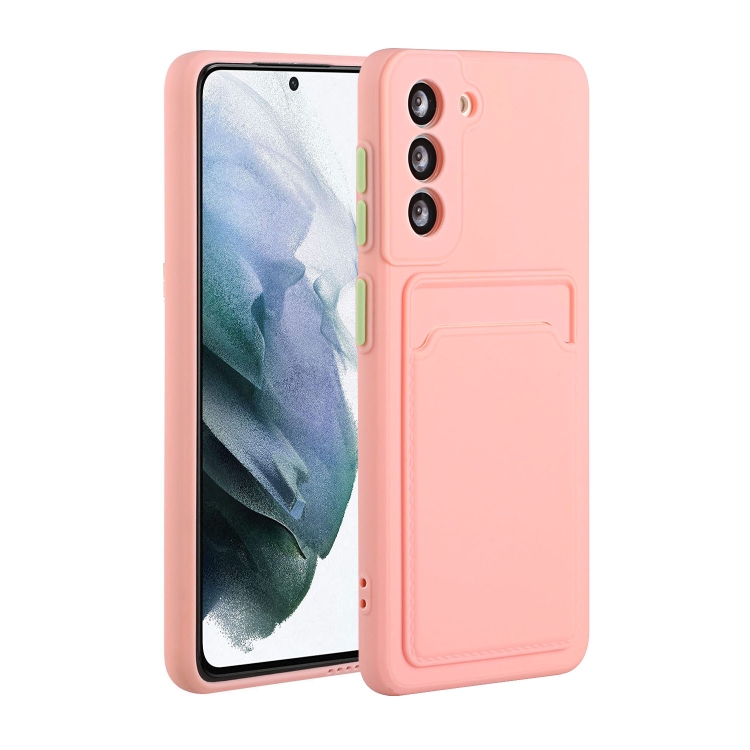 

For Samsung Galaxy S21 5G Card Slot Design Shockproof TPU Protective Case(Pink)