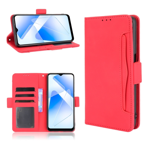 

For OPPO A55 5G / A53s 5G Skin Feel Calf Pattern Horizontal Flip Leather Case with Holder & Card Slots & Photo Frame(Red)