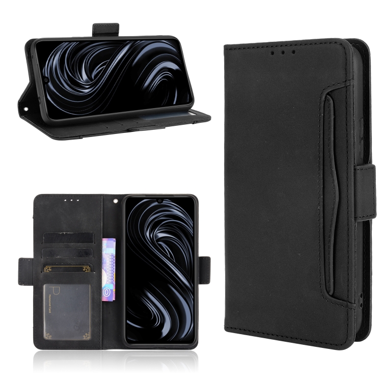 

For Rakuten BIG S Skin Feel Calf Pattern Horizontal Flip Leather Case with Holder & Card Slots & Photo Frame(Black)