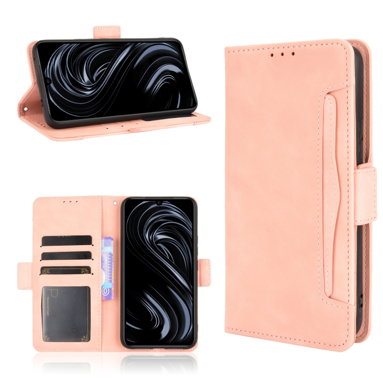 

For Rakuten BIG S Skin Feel Calf Pattern Horizontal Flip Leather Case with Holder & Card Slots & Photo Frame(Pink)