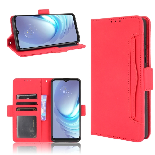 

For Motorola Moto G50 Skin Feel Calf Pattern Horizontal Flip Leather Case with Holder & Card Slots & Photo Frame(Red)