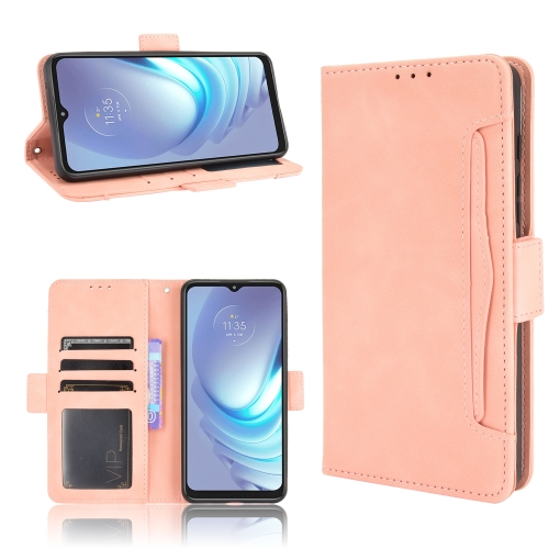 

For Motorola Moto G50 Skin Feel Calf Pattern Horizontal Flip Leather Case with Holder & Card Slots & Photo Frame(Pink)