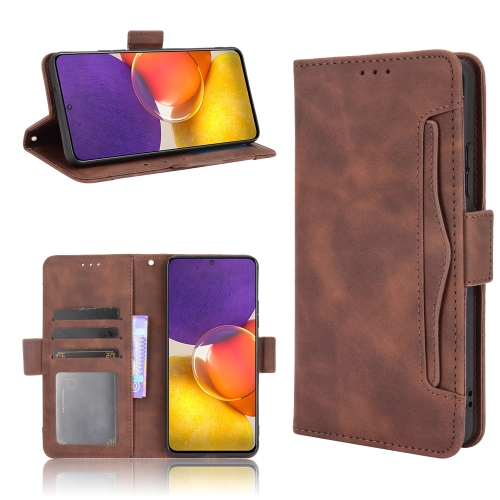 

For Samsung Galaxy A82 5G / Quantum 2 5G Skin Feel Calf Pattern Horizontal Flip Leather Case with Holder & Card Slots & Photo Frame(Brown)