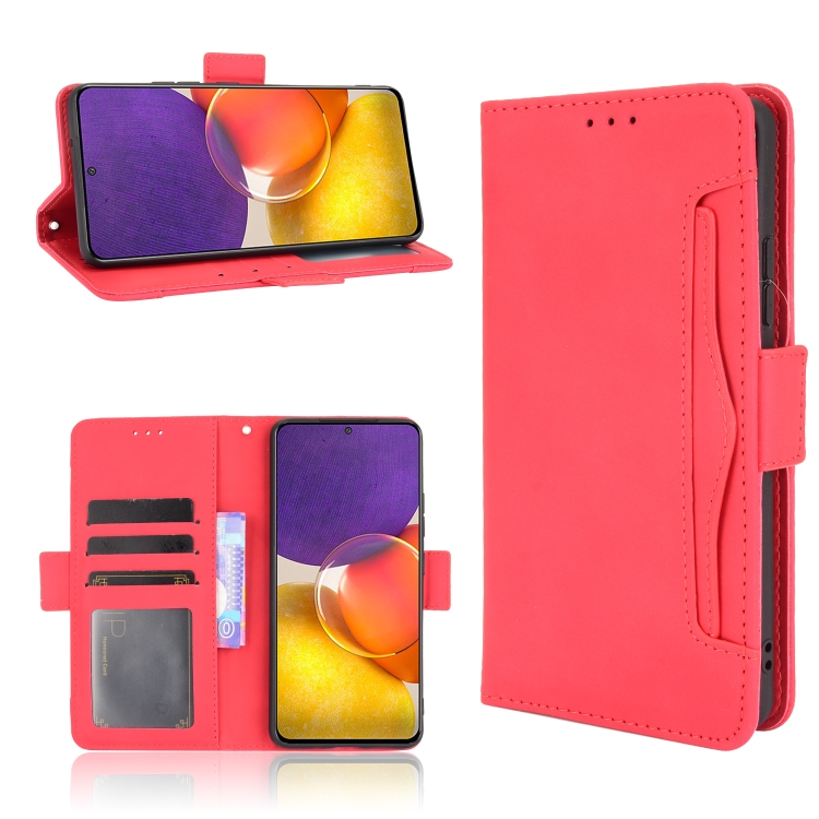 

For Samsung Galaxy A82 5G / Quantum 2 5G Skin Feel Calf Pattern Horizontal Flip Leather Case with Holder & Card Slots & Photo Frame(Red)