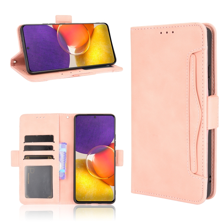 

For Samsung Galaxy A82 5G / Quantum 2 5G Skin Feel Calf Pattern Horizontal Flip Leather Case with Holder & Card Slots & Photo Frame(Pink)