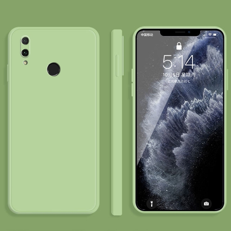 

For Huawei Enjoy 9 Plus Solid Color Imitation Liquid Silicone Straight Edge Dropproof Full Coverage Protective Case(Matcha Green)