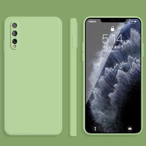 

For Huawei Enjoy 10s Solid Color Imitation Liquid Silicone Straight Edge Dropproof Full Coverage Protective Case(Matcha Green)