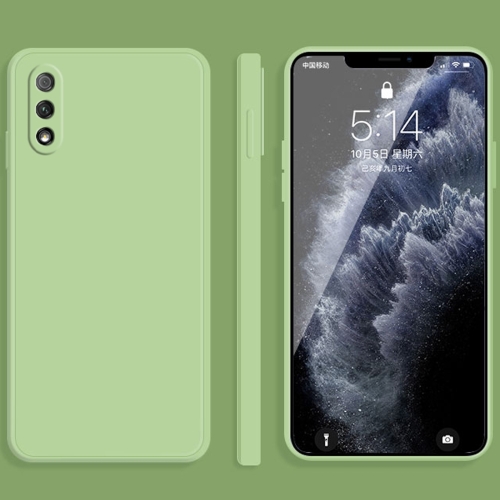 

For Honor 9X Solid Color Imitation Liquid Silicone Straight Edge Dropproof Full Coverage Protective Case(Matcha Green)