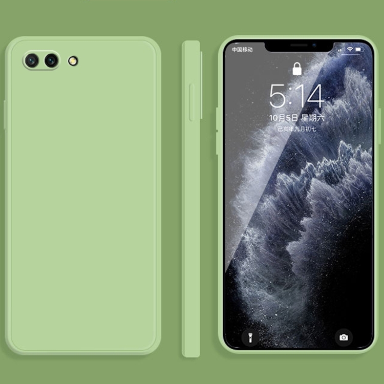 

For Honor 10 Solid Color Imitation Liquid Silicone Straight Edge Dropproof Full Coverage Protective Case(Matcha Green)