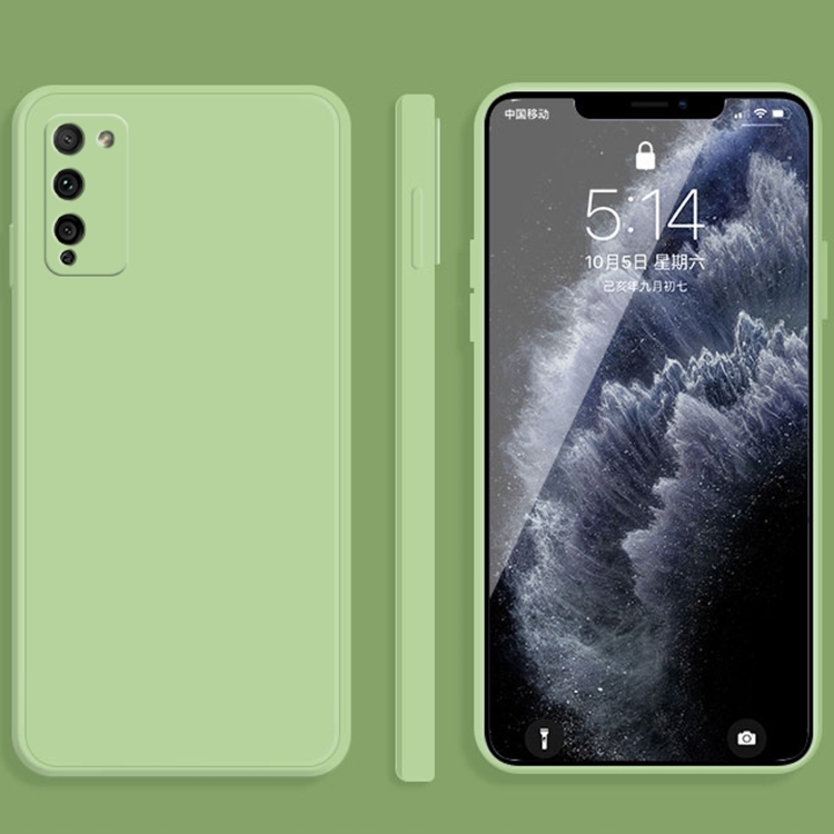 

For Honor 30 Lite Solid Color Imitation Liquid Silicone Straight Edge Dropproof Full Coverage Protective Case(Matcha Green)