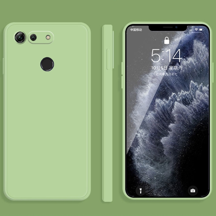 

For Honor View 20 Solid Color Imitation Liquid Silicone Straight Edge Dropproof Full Coverage Protective Case(Matcha Green)