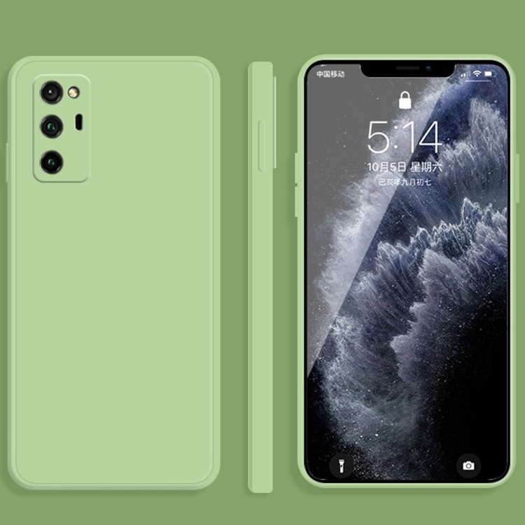 

For Honor V30 Pro Solid Color Imitation Liquid Silicone Straight Edge Dropproof Full Coverage Protective Case(Matcha Green)