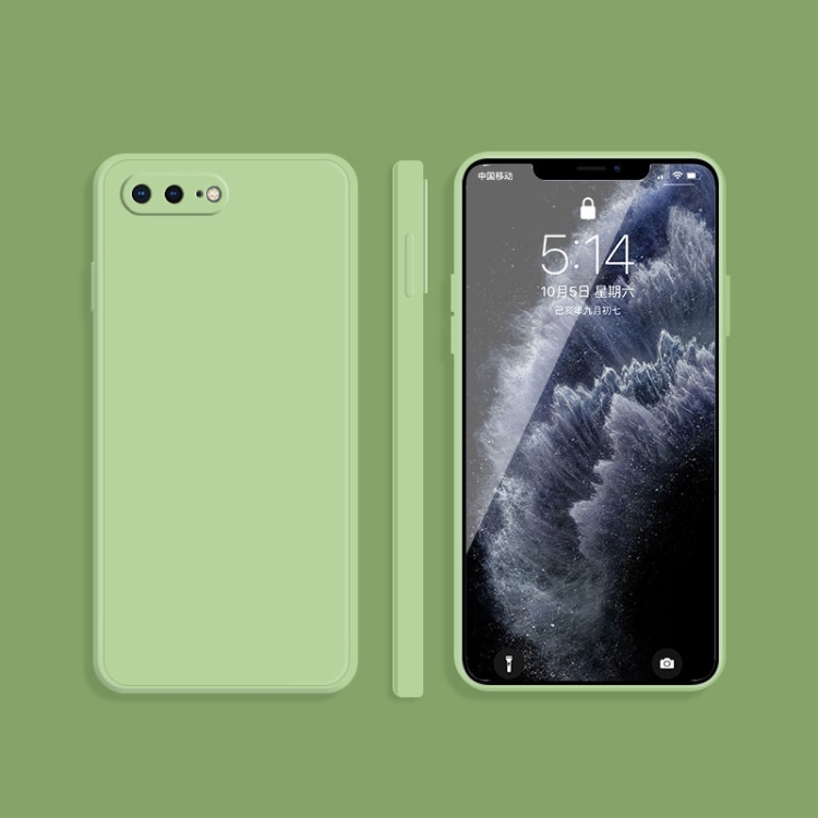 

Solid Color Imitation Liquid Silicone Straight Edge Dropproof Full Coverage Protective Case For iPhone 8 Plus / 7 Plus(Matcha Green)