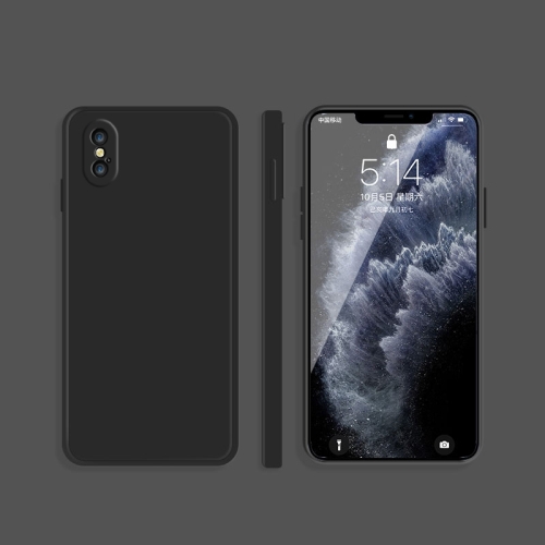 

Solid Color Imitation Liquid Silicone Straight Edge Dropproof Full Coverage Protective Case For iPhone XS Max(Black)