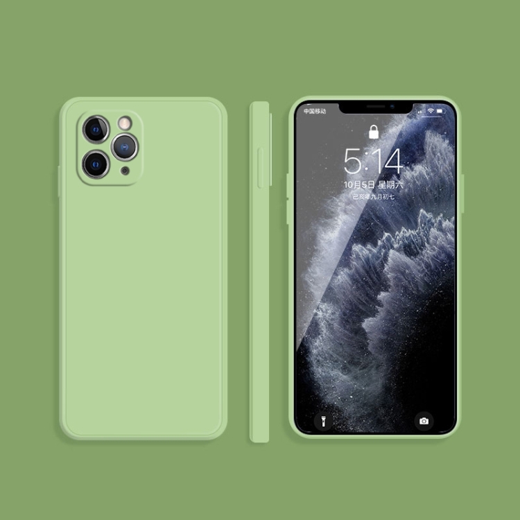 

Solid Color Imitation Liquid Silicone Straight Edge Dropproof Full Coverage Protective Case For iPhone 11 Pro(Matcha Green)