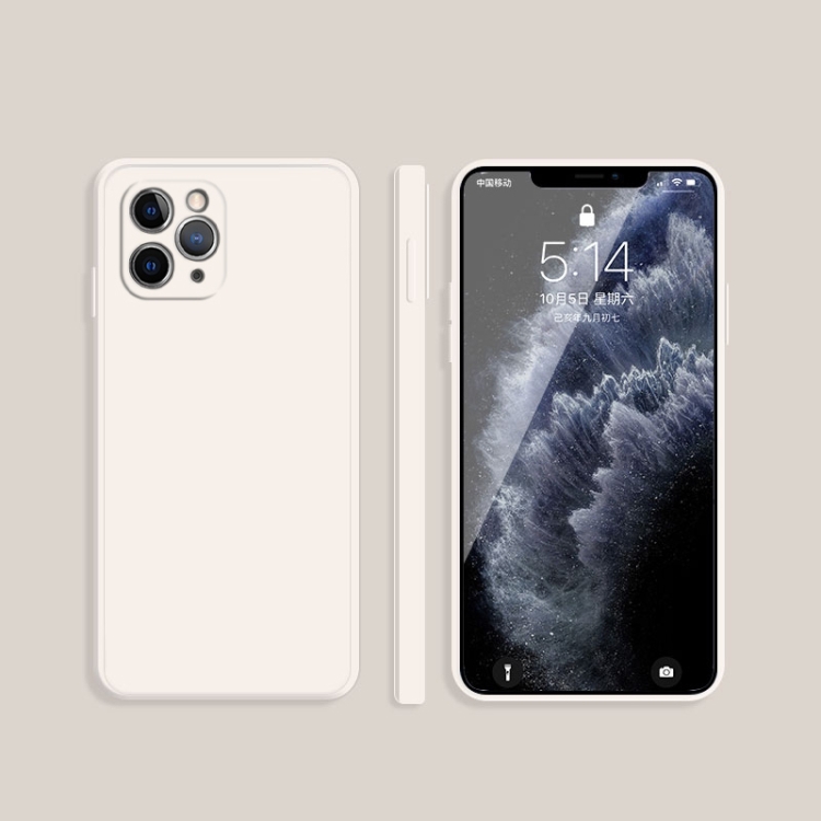 

Solid Color Imitation Liquid Silicone Straight Edge Dropproof Full Coverage Protective Case For iPhone 11 Pro Max(White)