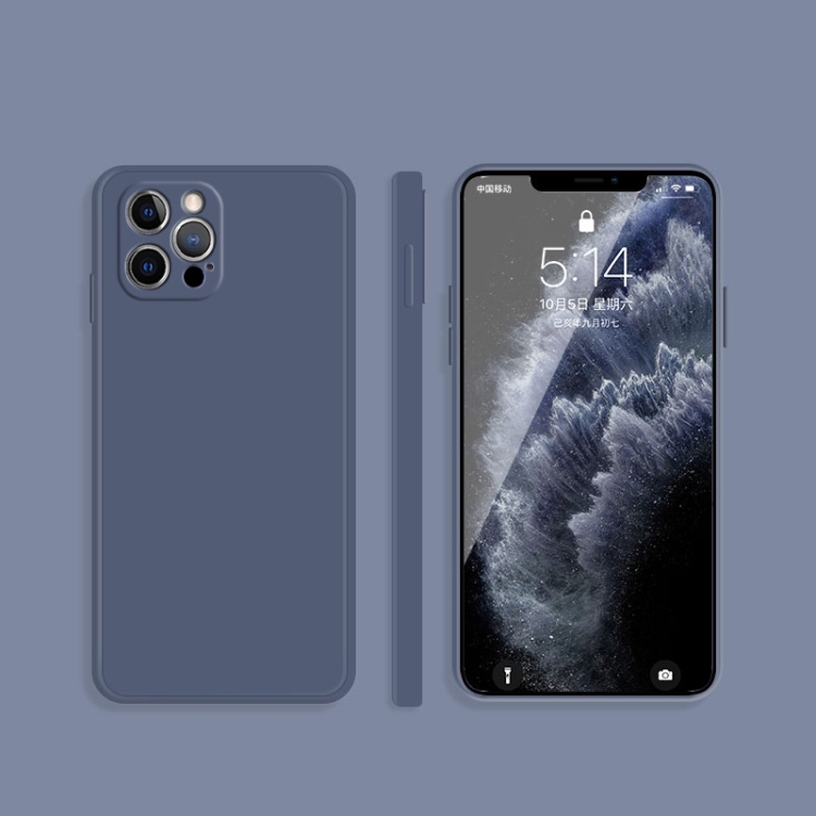 

Solid Color Imitation Liquid Silicone Straight Edge Dropproof Full Coverage Protective Case For iPhone 12 Pro Max(Gray)