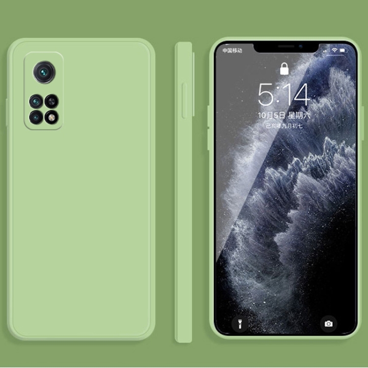 

For Xiaomi Redmi K30S Solid Color Imitation Liquid Silicone Straight Edge Dropproof Full Coverage Protective Case(Matcha Green)