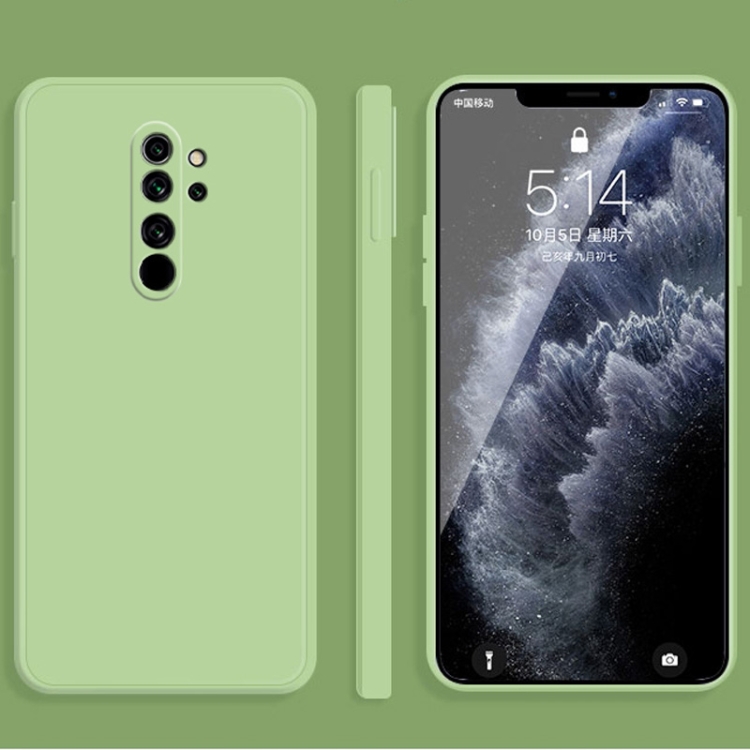 

For Xiaomi Redmi Note 8 Pro Solid Color Imitation Liquid Silicone Straight Edge Dropproof Full Coverage Protective Case(Matcha Green)